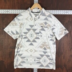 Hooey Polo Shirt The Hot Shot Cowboy Golf‎ UPF 40 Bamboo Blend White Men's XL